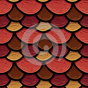 Raster seamless texture of the roof cover, tile with circles