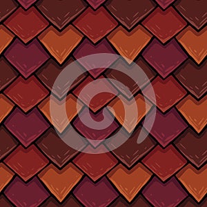 Raster seamless texture of the roof cover, tile with rhombuses