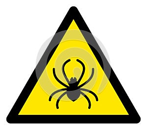 Raster Spider Warning Triangle Sign Icon