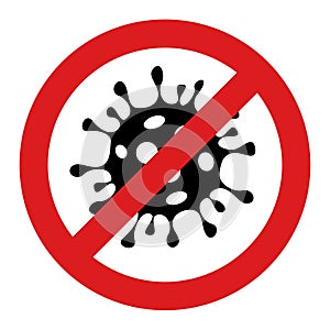 Raster Stop Coronavirus Flat Icon Illustration