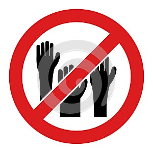 Raster Stop Voting Hands Flat Icon Symbol