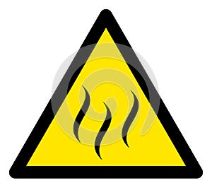 Raster Vapour Warning Triangle Sign Icon