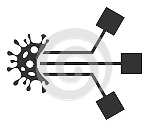 Raster Virus Electronics Flat Icon Symbol