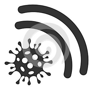 Raster Virus Emanation Flat Icon Illustration