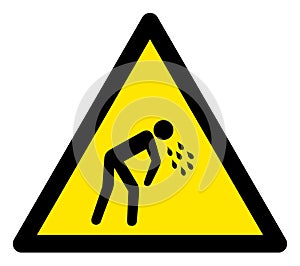 Raster Vomit Warning Triangle Sign Icon