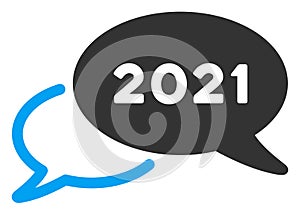 2021 Webinar Raster Flat Icon