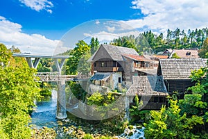Rastoke in Croatia, old water mills on waterfalls of Korana river
