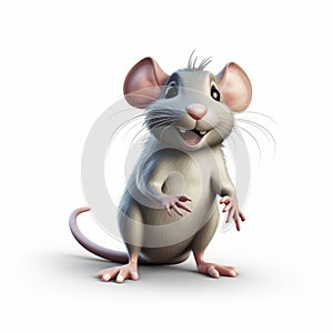 Rat 3d Icon: Cartoon Clay Material With Nintendo Isometric Spotlight