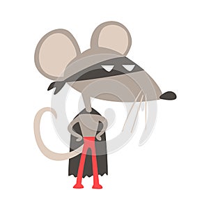 Rat Animal Dressed As Superhero With A Cape Comic Masked Vigilante Geometric Character