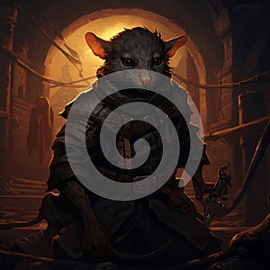 Rat In Armor: A High Fantasy Portrait Inspired By Darkest Dungeon