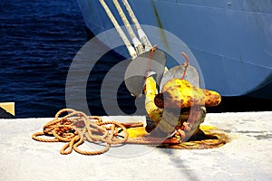 Rat baffles on the mooring lines