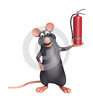 Rat cartoon character fire extinguisher