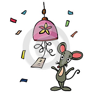 The rat in the Chinese style. A Symbol Of Good Luck. Chinese New Year. - Vector Design