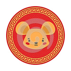 Rat Chinese zodiac sign. Chinese new year animal