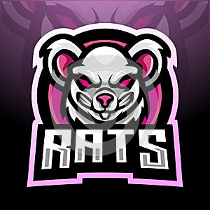 Rat esport logo mascot design.