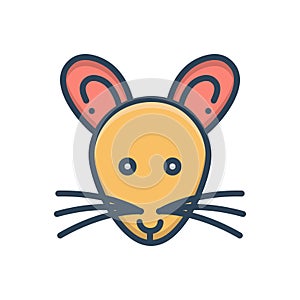 Color illustration icon for Rat, mouse and raton photo