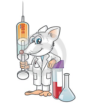 Rat Lab cartoon fight against new covid 19