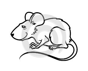 Rat mouse cute character mascot outline silhouette