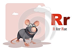 Rat pet animal with alphabet