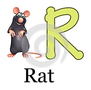 Rat pet animal with alphabet