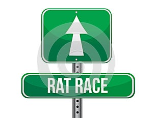 Rat race road sign illustration design