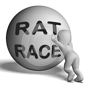 Rat Race Uphill Character Shows Hectic Work Competition photo