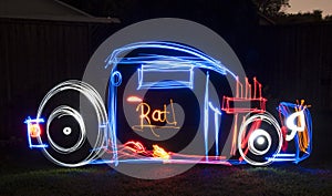 Rat Rod Light Painting Image