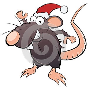 Rat in Santa Claus hat photo