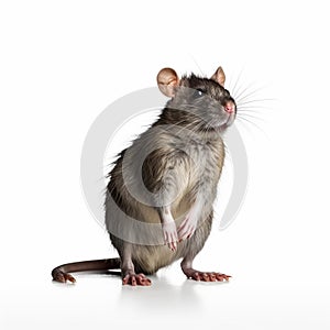 Loose Gestural Rat Illustration On White Isolated Background Image photo