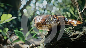 A Striking Serpent in the Lush Rainforest photo
