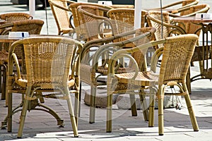 Ratan furniture on terrace photo
