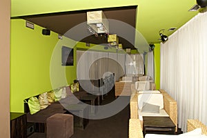 Ratan seats in a caffe