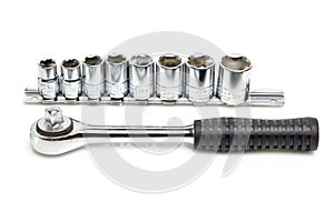 Ratchet set with interchangeable heads