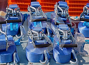 Ratchet straps outside