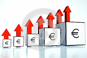 Rate increases in the euro in financial position photo