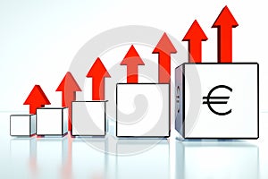 Rate increases in the euro in financial position photo