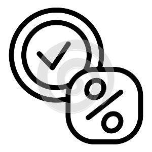 Rate sale icon outline vector. Tax deduction
