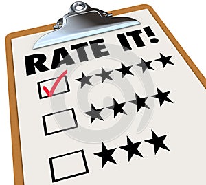 Rate It Stars Reviews Feedback Clipboard