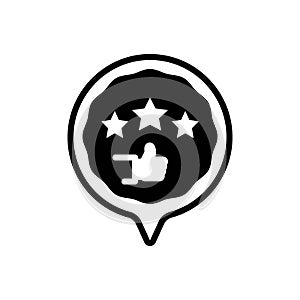 Black solid icon for Rated, evaluated and feedback photo