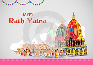 Rath Yatra Lord Jagannath festival Holiday background celebrated in Odisha, India