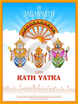 Rath Yatra Lord Jagannath festival Holiday background celebrated in Odisha, India