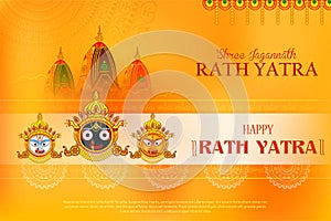 Rath Yatra Lord Jagannath festival Holiday background celebrated in Odisha, India