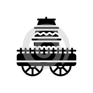 Black solid icon for Ratha Yatra, lord jagannath and rath photo