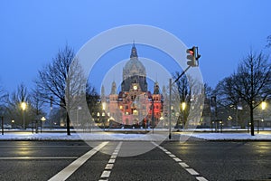 Rathaus Hannover in winter