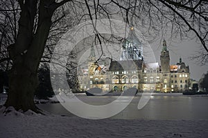 Rathaus Hannover in winter