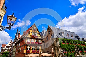 Rathaus Quedlinburg facade in Harz Germany