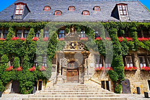 Rathaus Quedlinburg facade in Harz Germany