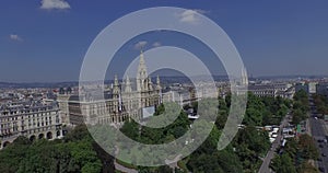 Rathaus Vienna - Town Hall & Rathauspark. Aerial View