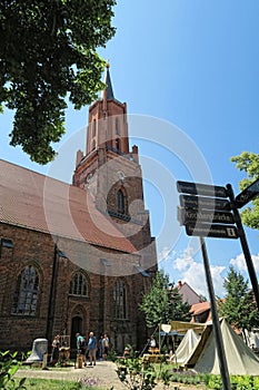 Rathenow and its brick stone St. Marien Andreas Church. Medival