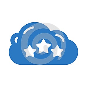 Rating cloud glyph color vector icon